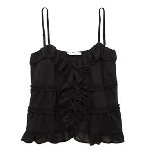 ⭐️ NWOT American Eagle Tiered Ruffle Cami Black